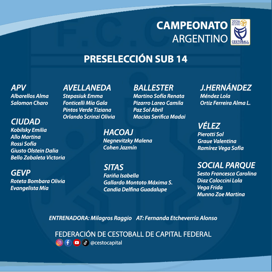 CONVOCATORIA PRESELECCION SUB 14 (1/4/2026)